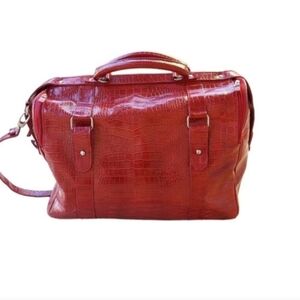 Vintage Bath & Body Work Large Faux Leather Travel Bag